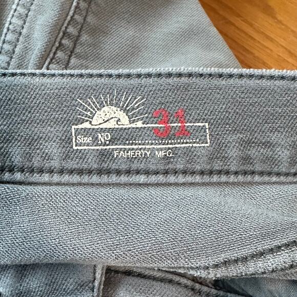 Faherty Men's Stretch Terry 5-Pocket Pants Straight Leg Jeans Slate Gray Size 31 - Picture 11 of 14